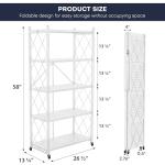 Lifetime Home 5-Tier Foldable Storage Shelf with Wheels - Metal Rack Collapsible Shelving Unit Display, Rolling Cart for Books Kitchen Storage Shelves, Pantry & Closet Organizer, Office Room Decor