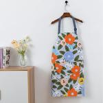 Red Flower Kitchen Apron with Big Pocket