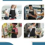 Adjustable Cotton Chef Aprons with Bandanas, 2 Pack