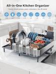 Expandable Stainless Steel Dish Drying Rack - Gray
