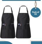 Adjustable Cotton Chef Aprons with Bandanas, 2 Pack