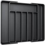 Expandable Silverware Organizer for Kitchen Drawers, Black