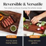 Reversible Walnut Wood Cutting Board with Juice Grooves