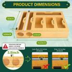 KOCWELL 6-in-1 Bamboo Bag and Wrap Organizer