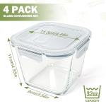 Glass Soup Containers with Lids - 4 Pack