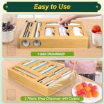 KOCWELL 6-in-1 Bamboo Bag and Wrap Organizer