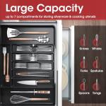 Expandable Silverware Organizer for Kitchen Drawers, Black