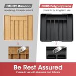 Expandable Silverware Organizer for Kitchen Drawers, Black