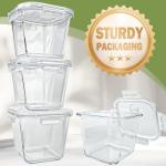 Glass Soup Containers with Lids - 4 Pack