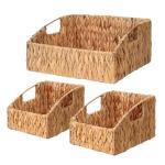 Natural Water Hyacinth Storage Baskets Set of 3
