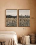 Vintage Meadow Landscape Canvas Art Set of 2