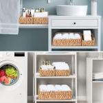 Natural Water Hyacinth Storage Baskets Set of 3