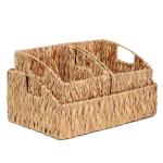 Natural Water Hyacinth Storage Baskets Set of 3