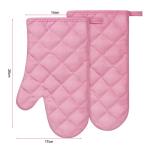 Pink Heat-Resistant Oven Mitts - Non-Slip Pair