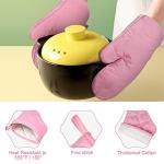 Pink Heat-Resistant Oven Mitts - Non-Slip Pair