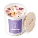 Lavender Scented Soy Candle with Crystals