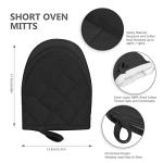Silicone Short Oven Mitts - Heat Resistant Gloves