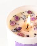 Lavender Scented Soy Candle with Crystals