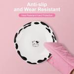 Pink Heat-Resistant Oven Mitts - Non-Slip Pair