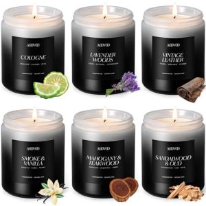 6 Pack Scented Soy Candles for Men