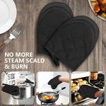 Silicone Short Oven Mitts - Heat Resistant Gloves