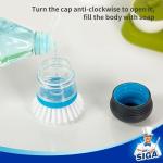 MR.SIGA Soap Dispensing Palm Brush for Cleaning