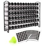 SWOMMOLY Spice Rack Set with 72 Jars & Labels