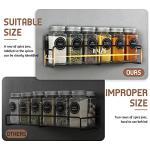 VITEVER Magnetic Spice Rack with Square Glass Jars