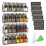 VITEVER Magnetic Spice Rack with Square Glass Jars