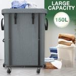 Large Rolling Laundry Basket with Metal Frame