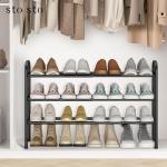 Expandable 3-Tier Metal Shoe Rack Organizer