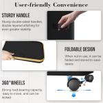 Black Rolling Laundry Hamper with Bamboo Frame