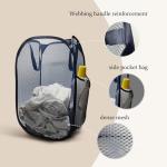 Breathable Pop-Up Laundry Basket with Mesh Pocket
