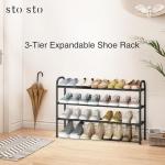 Expandable 3-Tier Metal Shoe Rack Organizer