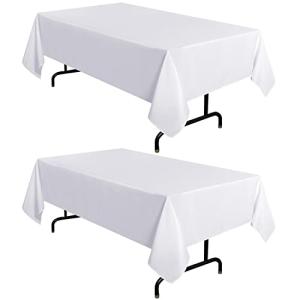 Sancua 2 Pack White 60 x 102 Inch Tablecloths