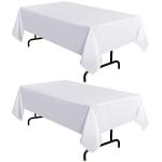 Sancua 2 Pack White 60 x 102 Inch Tablecloths