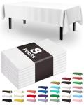 White Plastic Tablecloths – 8 Pack, 54 x 108 Inch