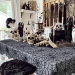 Black Lace Halloween Tablecloths, 2-Pack 54x72 Inches