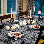 Black Lace Halloween Tablecloths, 2-Pack 54x72 Inches