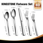 KINGSTONE 40-Piece Stainless Steel Flatware Set