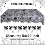 Black Lace Halloween Tablecloths, 2-Pack 54x72 Inches
