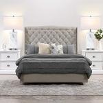 Touch Control Table Lamps Set of 2, Modern Ceramic Bedside Lamp with 2 USB Ports 1 AC Outlet, 3-Way Dimmable White Nightstand Lamp with Fabric Shade for Living Room, Bedroom (LED Bulbs Included)