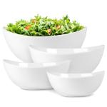 White Ceramic Serving Bowls for Entertaining - Set of 4