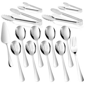 14-Piece Premium Stainless Steel Serving Utensils Set