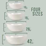White Ceramic Serving Bowls for Entertaining - Set of 4