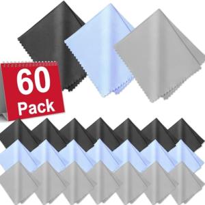 60-Pack Microfiber Cleaning Cloths for Screens and Glasses