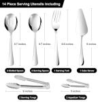 14-Piece Premium Stainless Steel Serving Utensils Set