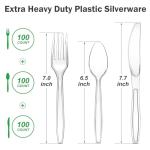 Extra Heavy Duty Clear Plastic Utensils Set