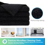 HOMEXCEL Black Microfiber Towels, 12 Pack