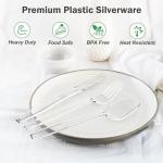Extra Heavy Duty Clear Plastic Utensils Set